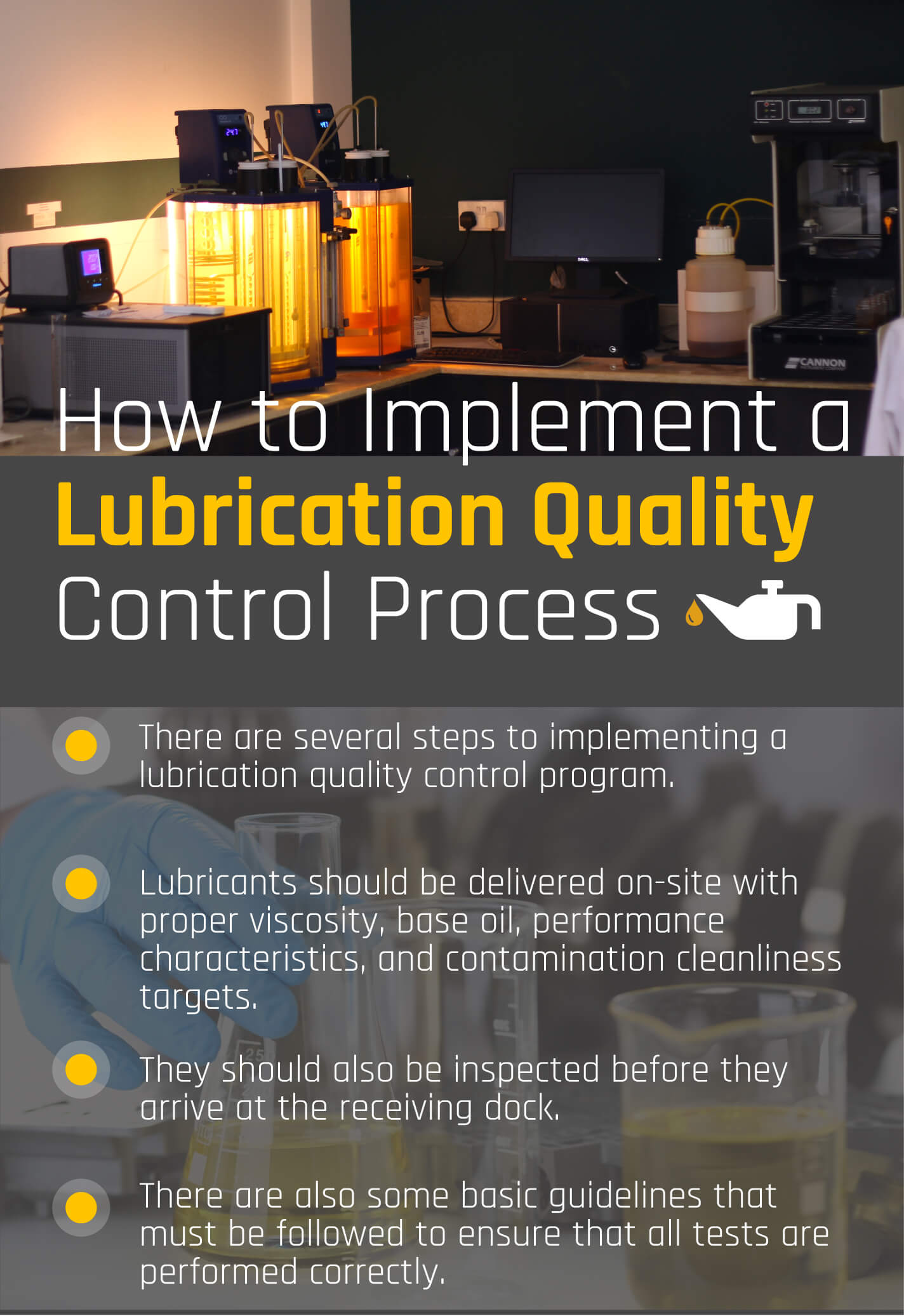 Steps to implement lubricants quality control process